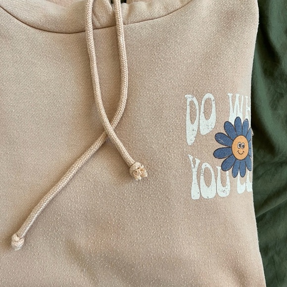 Forever 21 Cream Hoodie with Text Detail - Picture 5 of 5